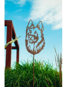 Gartenstecker Schäferhund - auf 100 cm Stab 2