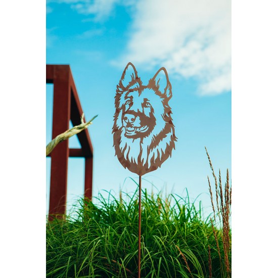 Gartenstecker Schäferhund - auf 100 cm Stab