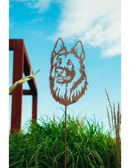Gartenstecker Schäferhund - auf 100 cm Stab