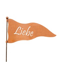 Wetterfahnen Gartenstecker mit Aufschrift - Liebe - Breite 53 cm