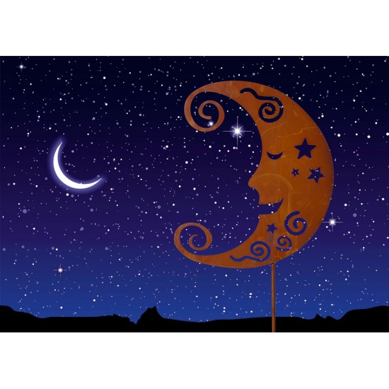 Gartenstecker - Glücklicher Mond - Höhe 42 cm
