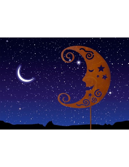 Gartenstecker - Glücklicher Mond - Höhe 42 cm Gartenstecker - Glücklicher Mond - Höhe 42 cm