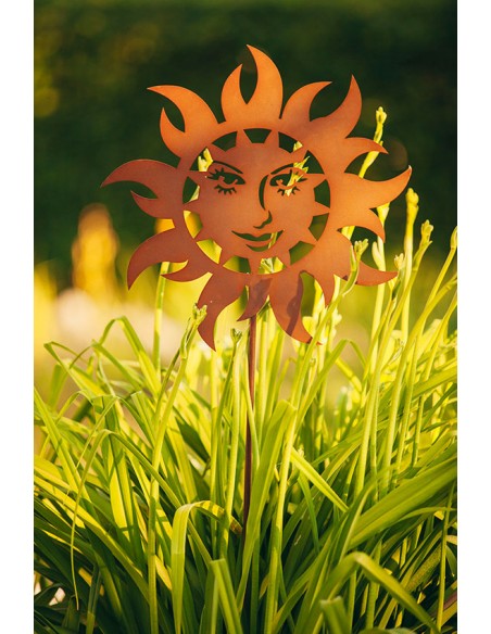 Metall Gartenstecker lachende Sonne - Durchmesser 40 cm Metall Gartenstecker lachende Sonne - Durchmesser 40 cm