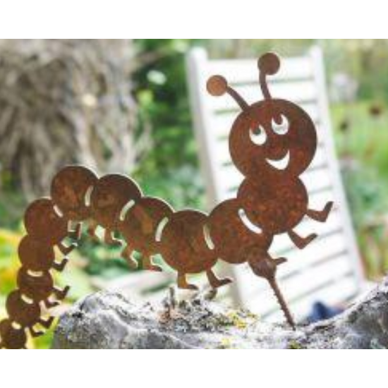 Käfer - Biene und Co als Gartendeko Figuren lustige Tausendfüssler Figur als Gartendeko - 28 cm lang - Mit Schraube 
dieser lus