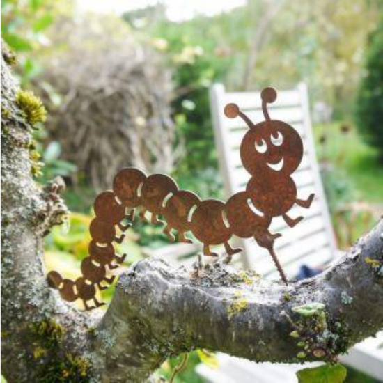 Käfer - Biene und Co als Gartendeko Figuren lustige Tausendfüssler Figur als Gartendeko - 28 cm lang - Mit Schraube 
dieser lus