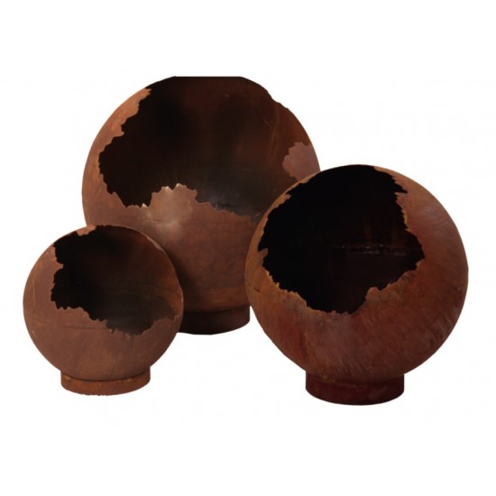 Gartendeko Rost Edelrost Kugelvase - Ø 30 cm Durchmesser 30 cm