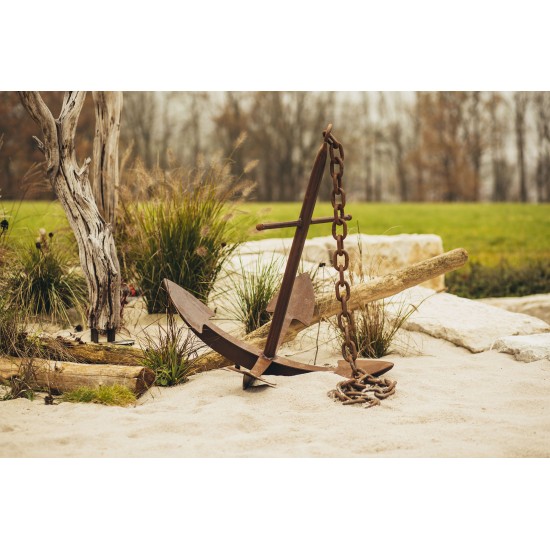 Maritime Deko Edelrost Deko Anker mit 4 Haken ( Flunken) und  Kette - Höhe 102 cm Ein Highlight in der Rostigen Gartendeko, nich