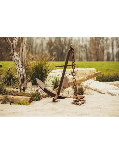 Maritime Deko Edelrost Deko Anker mit 4 Haken ( Flunken) und  Kette - Höhe 102 cm Ein Highlight in der Rostigen Gartendeko, nich