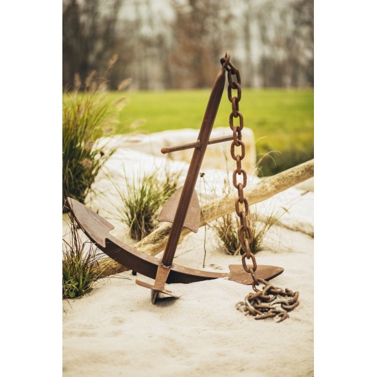 Maritime Deko Edelrost Deko Anker mit 4 Haken ( Flunken) und  Kette - Höhe 102 cm Ein Highlight in der Rostigen Gartendeko, nich