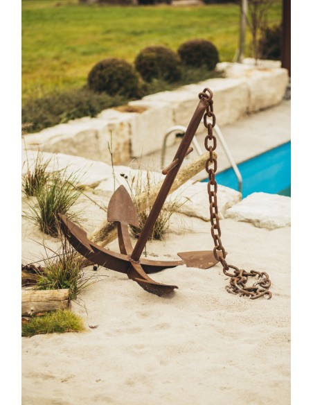 Maritime Deko Edelrost Deko Anker mit 4 Haken ( Flunken) und  Kette - Höhe 102 cm Ein Highlight in der Rostigen Gartendeko, nich