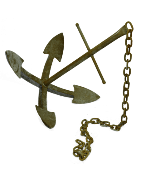 Maritime Deko Edelrost Deko Anker mit 4 Haken ( Flunken) und  Kette - Höhe 102 cm Ein Highlight in der Rostigen Gartendeko, nich