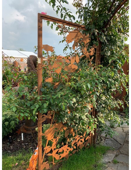 Sichtschutzwände und Paravents Metall Sichtschutzwand - Lovely - mit Rosen Motiv - Höhe 200 cm - Breite 100 cm 








