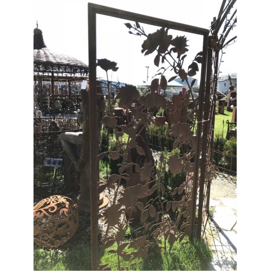 Sichtschutzwände und Paravents Metall Sichtschutzwand - Lovely - mit Rosen Motiv - Höhe 200 cm - Breite 100 cm 








