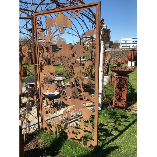 Sichtschutzwände und Paravents Metall Sichtschutzwand - Lovely - mit Rosen Motiv - Höhe 200 cm - Breite 100 cm 








