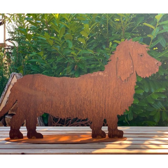 Garten Tier L45cm Rost,Metall Hund Edelrost,Garten Figuren Hund,Garten Hund 