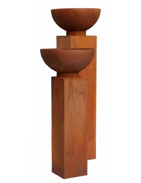 Gartendeko Rost Podest - Rostsäule 100 cm hoch 30 x 30 cm Schlichte rechteckige Rostsäule 100 cm hoch ohne Muster als Podest 

