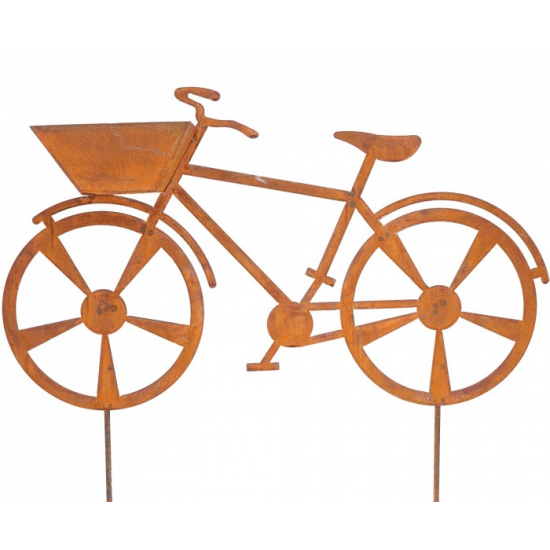 Deko Fahrrad Pflanzbank und Pflanzstuhl für den Garten Edelrost