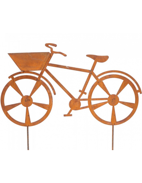 Deko Fahrrad mit Korb zum Bepflanzen als Gartenstecker 90 cm lang