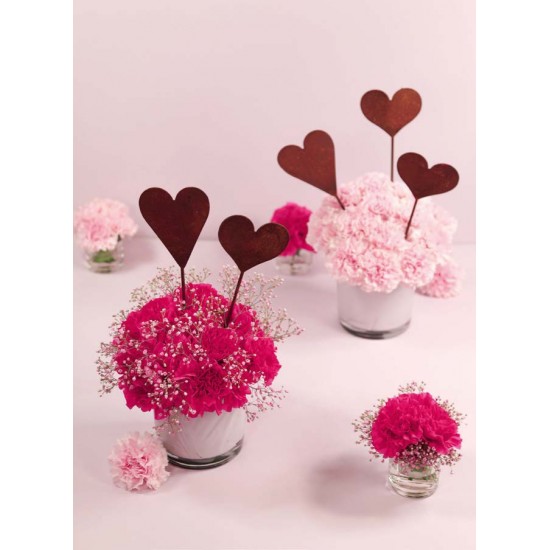 Gartenstecker Herz Mini Metall Herz Gartenstecker - Höhe 11 cm - lange Variante perfekte Tischdeko Herzen für Hochzeit

Der kl