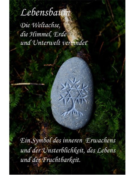 Symbolstein - keltischer Baum - Natur - Ø 10 cm Symbolstein - keltischer Baum - Natur - Ø 10 cm