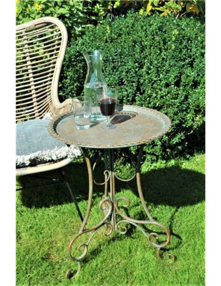 Beistelltisch - Dora - antik grün - Höhe 61 cm