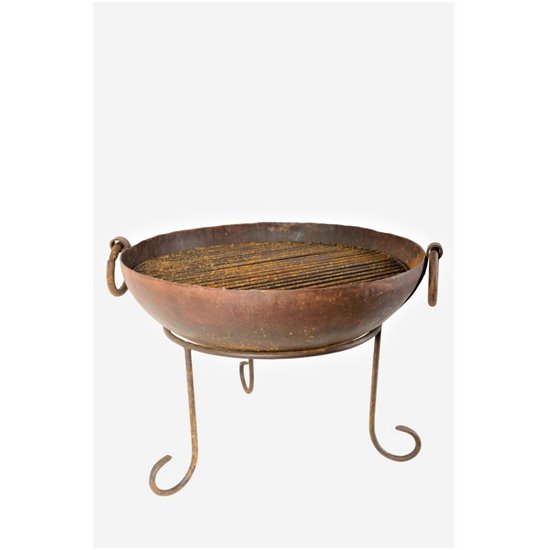 Feuerschale mit Grillrost - dunkel braun - Ø 50 cm