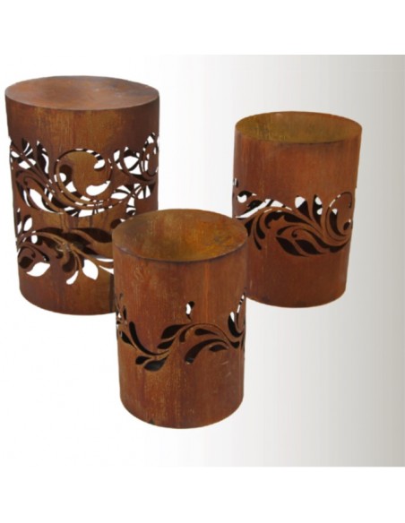 runde Rostsäulen rundes Podest Metall mit Barock Muster - Höhe 60 cm - mittel - Barockpodest 
Durchmesser 40 cm
Höhe 60 cm
