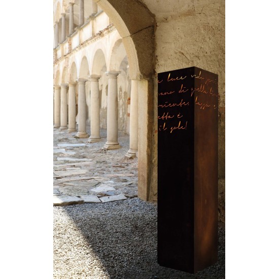 Skulpturen - Rostsäulen und Stelen Rostsäule Romance mit Spruch Höhe 90 cm - Rostsäule mit Spruch von Romeo und Julia 
Schöne r