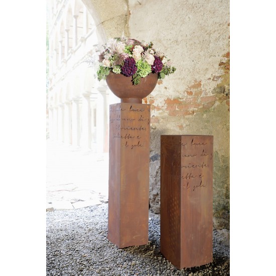 Rostsäule Romance mit Spruch Höhe 90 cm Rostsäule mit Spruch von