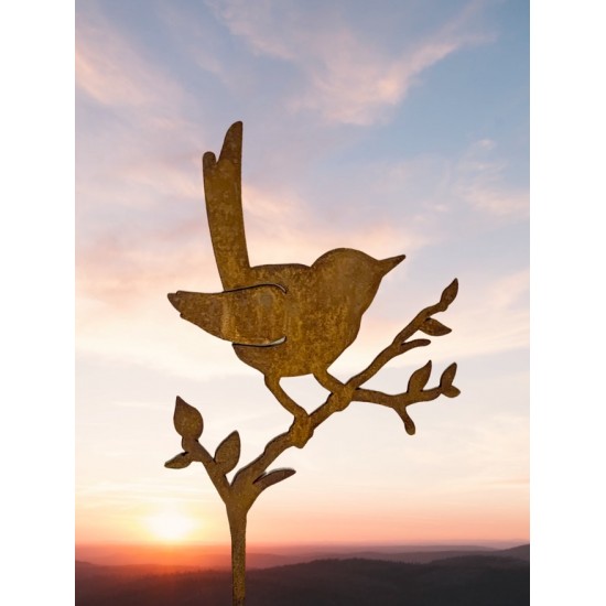 Gartendeko Rost Deko Vogel - Amsel auf Hagebuttenast - zum Einstecken in Weichholz - Höhe 26 cm Breite 21 cm 
Höhe 31 cm
Breit