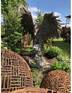 Sonstige Vögel Steinfigur Adler Rosteffekt - Wesen der Lüfte - Höhe 152 cm 
Höhe 152 cm
Breite 122 cm
Tiefe 74 cm
Gewicht 26 2