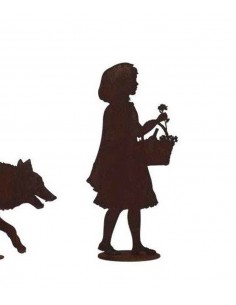 Rotkäppchen und der böse Wolf - Gartendeko Rotkäppchen Kinderfigur - 40 cm hoch - mittel Das Rotkäppchen vom Metallmichl bringt