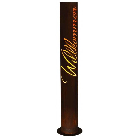 Gartendeko Rost Willkommen Säule - rund - Höhe 148 cm 
Höhe 148 cm
Ø 20 cm

