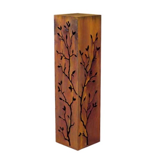 Gartendeko Rost Edelrost Säule mit Zweigen - Höhe 140 cm 
Rostsäule mit Zweigen
Höhe 140 cm
Breite 30 x 30 cm
Motiv auf 2 Se