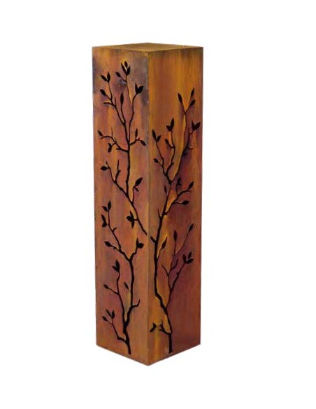 Gartendeko Rost Edelrost Säule mit Zweigen - Höhe 140 cm 
Rostsäule mit Zweigen
Höhe 140 cm
Breite 30 x 30 cm
Motiv auf 2 Se