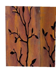 Edelrost Säule mit Zweigen - Höhe 140 cm 2