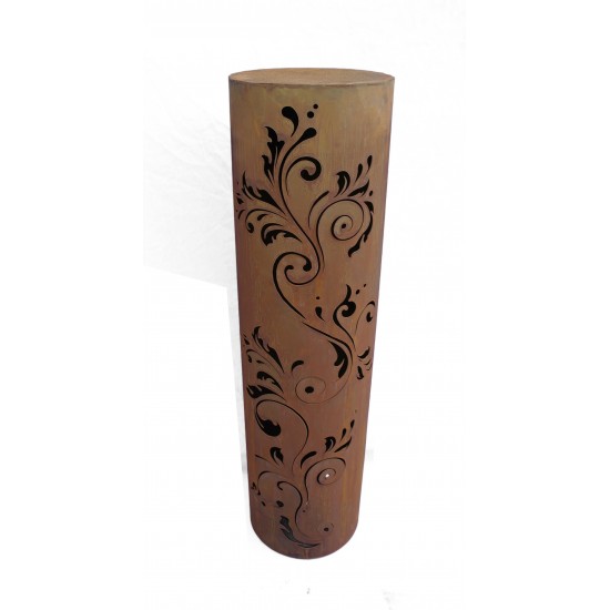 runde Rostsäulen runde Rost Säule Barock Höhe 100 cm, Ø 27cm filigranes Muster Produktdetails Rostäule mit Filigranem Barock Mus