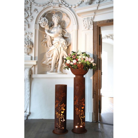 runde Rostsäulen runde Rost Säule Barock  Höhe 120 cm, Ø 30cm filigranes Muster runde Rost Säule Barock
Höhe 120 cm,
Ø 30cm
u