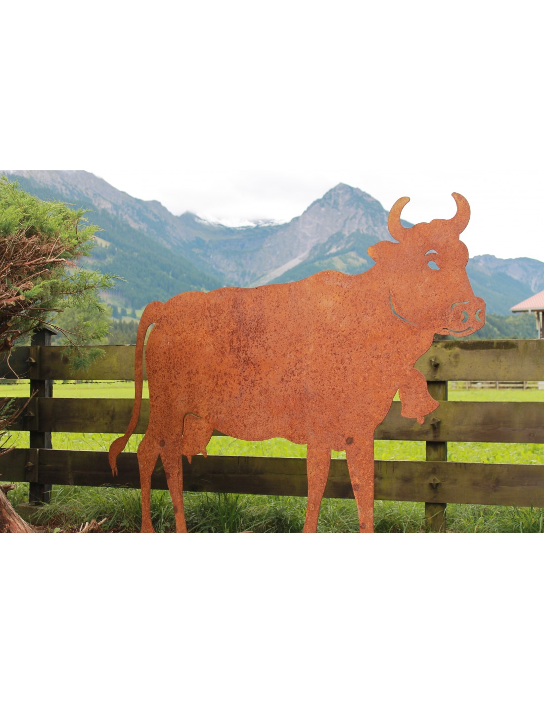 Deko Kuh lebensgroß 140 x 200 cm - Tierfigur für den Garten - Abholangebot