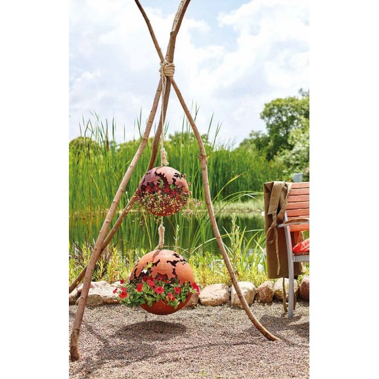 50 cm Dekokugeln in Rost Optik Risskugel zum Aufhängen Ø 50cm -Moderne Blumenampel 
Risskugel
zum Aufhängen
Ø 50 cm
Material