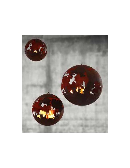 40 cm Kugeln Edelrost Riss Deko Kugel - zum Aufhängen, Ø 40cm - moderne Blumenampel 
Risskugel mit Platte innen, zum Aufh&auml;