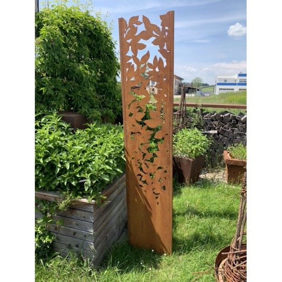 Start Schmale Sichtschutzwand Komorebi mit Blattauschnitten - Höhe 200 cm 