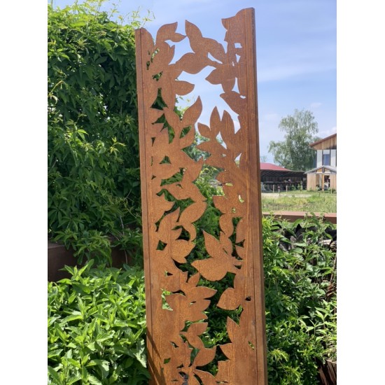 Start Schmale Sichtschutzwand Komorebi mit Blattauschnitten - Höhe 200 cm 