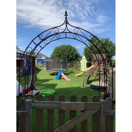 Rosenbogen Metall Rosenbogen mit Spitze - Höhe 240 cm - Schlosserqualität Metall mit Rostpatina robuster und stabiler Metall Ros