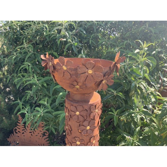 Pflanzgefäße + Schalen + Kronen Halbkugel Pflanzschale mit Goldblüten am Rand - 40 cm Durchmesser - Serie Blütentraum 
Halbkuge