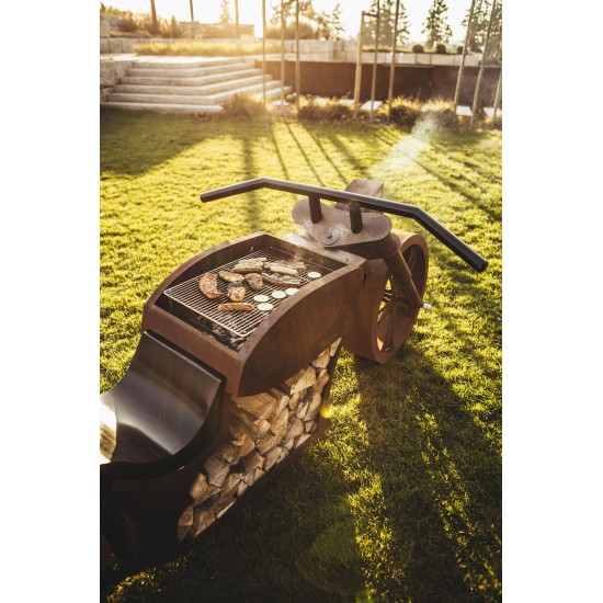 Grillstellen + große Gartengrills Grill - Motorrad - Länge 260 cm - Biker Grillstelle - Exklusiver Grill für echte Rocker und Ha