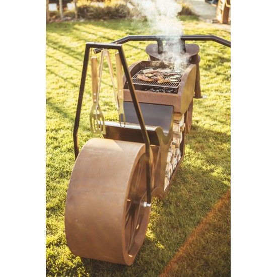 Grillstellen + große Gartengrills Grill - Motorrad - Länge 260 cm - Biker Grillstelle - Exklusiver Grill für echte Rocker und Ha