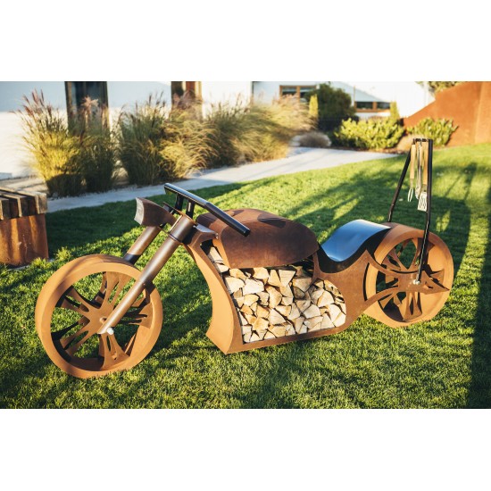 Grillstellen + große Gartengrills Grill - Motorrad - Länge 260 cm - Biker Grillstelle - Exklusiver Grill für echte Rocker und Ha