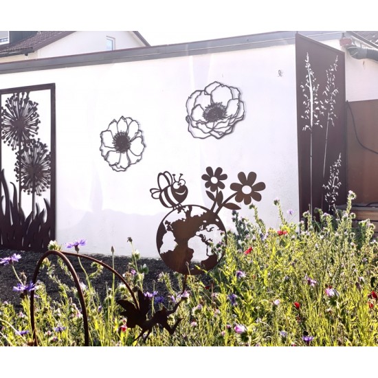 Wiesenblumen Edelrost Anemone 2, groß, zum Aufhängen - 60 x 63 cm flach Blume "Anemone2" zum Aufhängen
Größe 60 x 63 cm