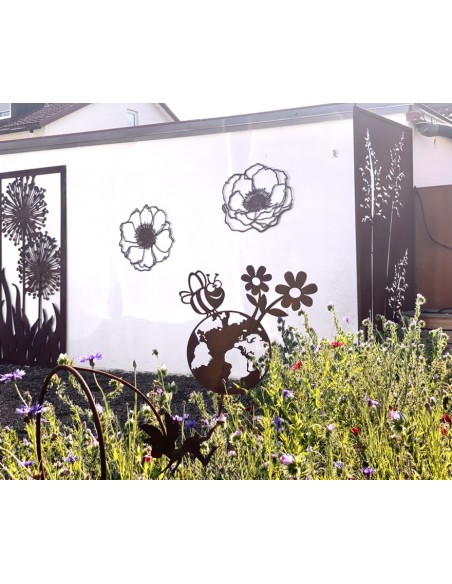 Wiesenblumen Edelrost Anemone 2, groß, zum Aufhängen - 60 x 63 cm flach Blume "Anemone2" zum Aufhängen
Größe 60 x 63 cm